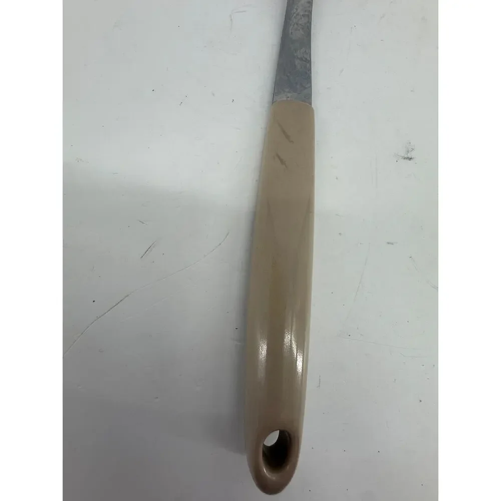 Flint Stainless USA Vintage Meat Carving Fork Floral Atomic Ivory Handle MCM